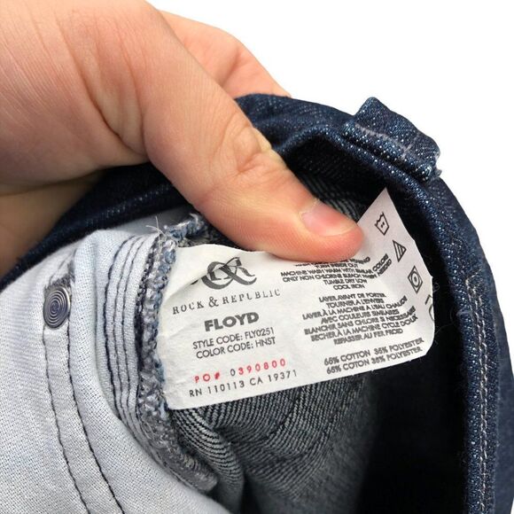 ROCK & Republic Embroidered Jeans Size 33 Blue BRAND NEW - Picture 6 of 13